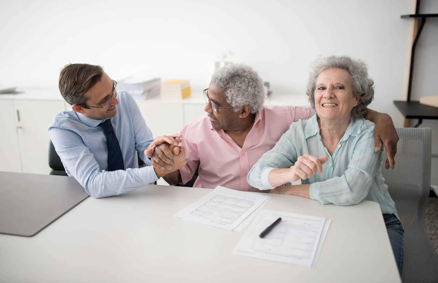 Consultant meeting with clients